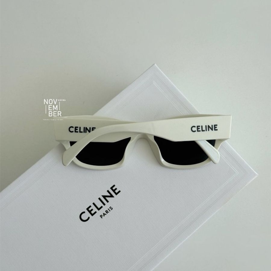 99新🆕 Celine 賽琳 Logo墨鏡 白色-6
