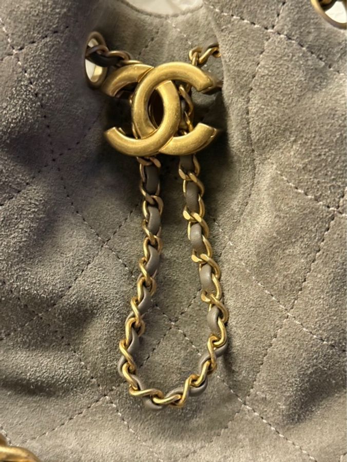 🩶 CHANEL 25 Bag 小號|灰色麂皮|霧金扣|人氣夢幻新款 🩶-6