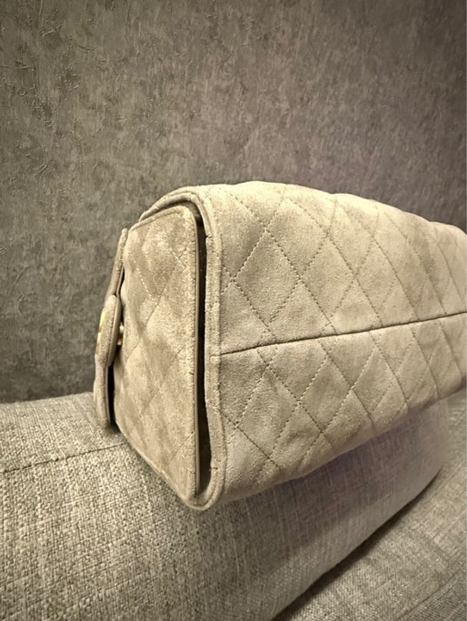🩶 CHANEL 25 Bag 小號|灰色麂皮|霧金扣|人氣夢幻新款 🩶-8