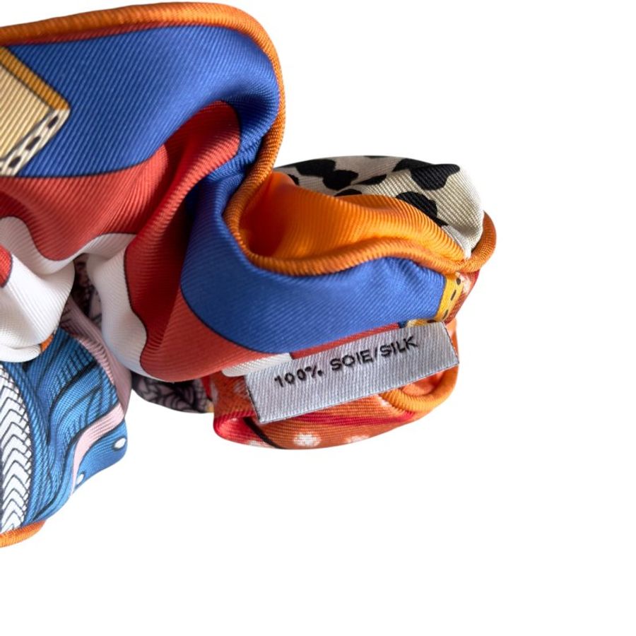 HERMES Claudia Bloom scrunchie 絲質 彈性髮圈-9