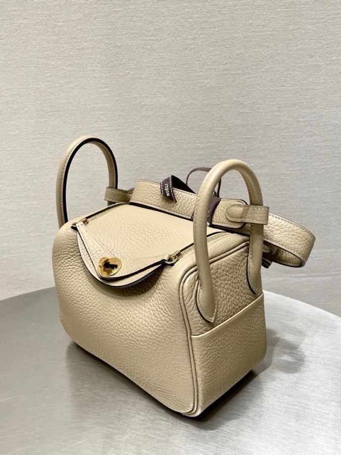 愛馬仕/Hermes mini Lindy風衣灰金扣 U刻-2