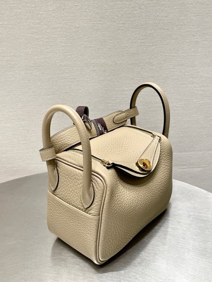 愛馬仕/Hermes mini Lindy風衣灰金扣 U刻-3
