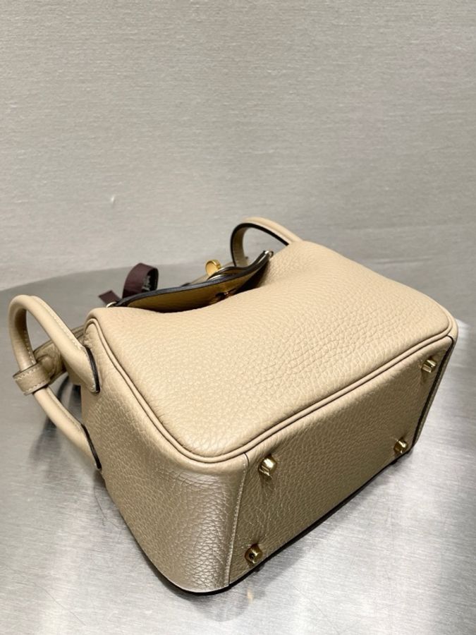 愛馬仕/Hermes mini Lindy風衣灰金扣 U刻-4