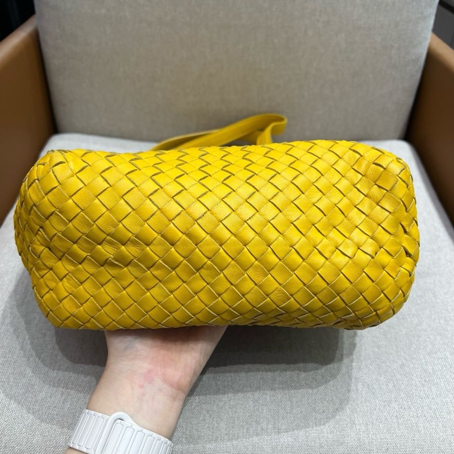 Bottega Veneta葆蝶家 黃色編織托特包 尺寸31x24cm。-6