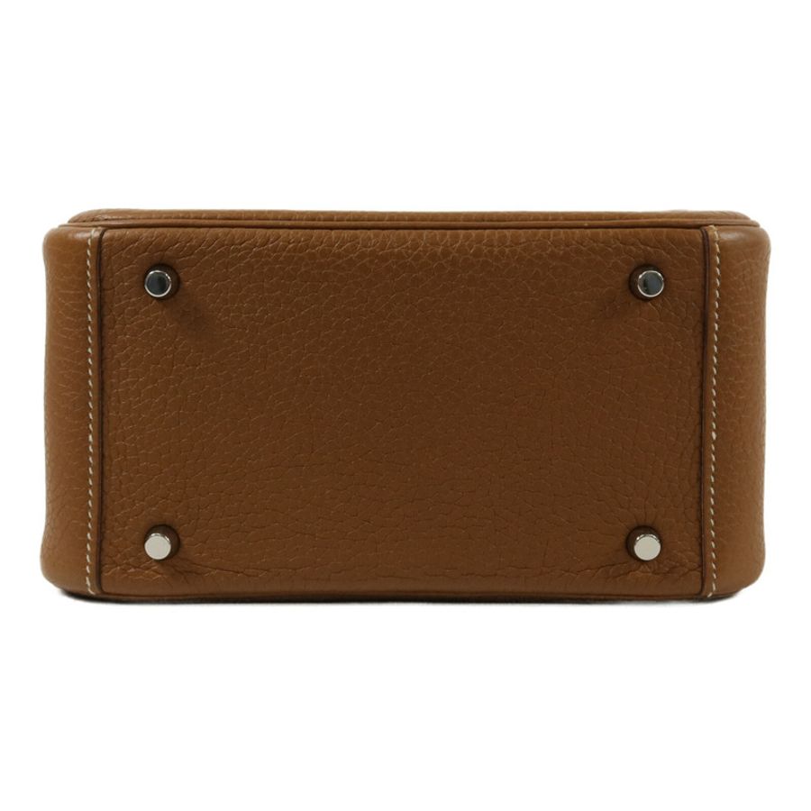 HERMES Clemence皮革Mini Lindy手挽肩背兩用袋Gold-3