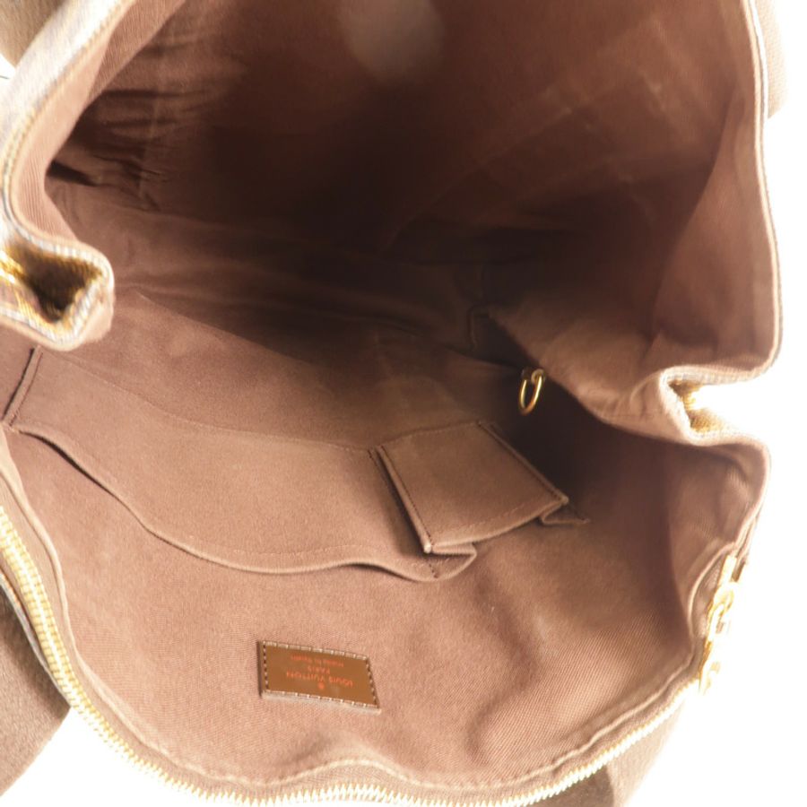 LOUIS VUITTON Damier Beaubourg金扣肩背袋棕色-4