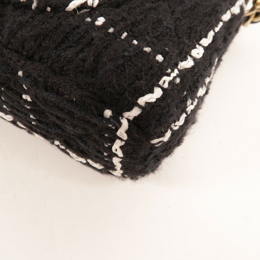 CHANEL Tweed Chain Shoulder肩背袋-12