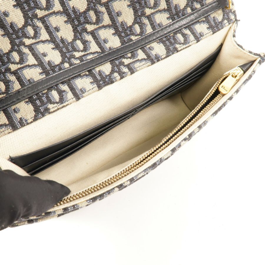 Dior 帆布Saddle Wallet On Chain鏈帶肩背袋-4