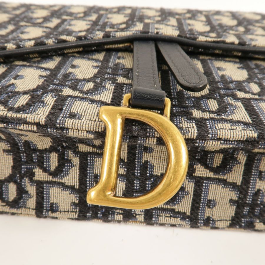 Dior 帆布Saddle Wallet On Chain鏈帶肩背袋-6