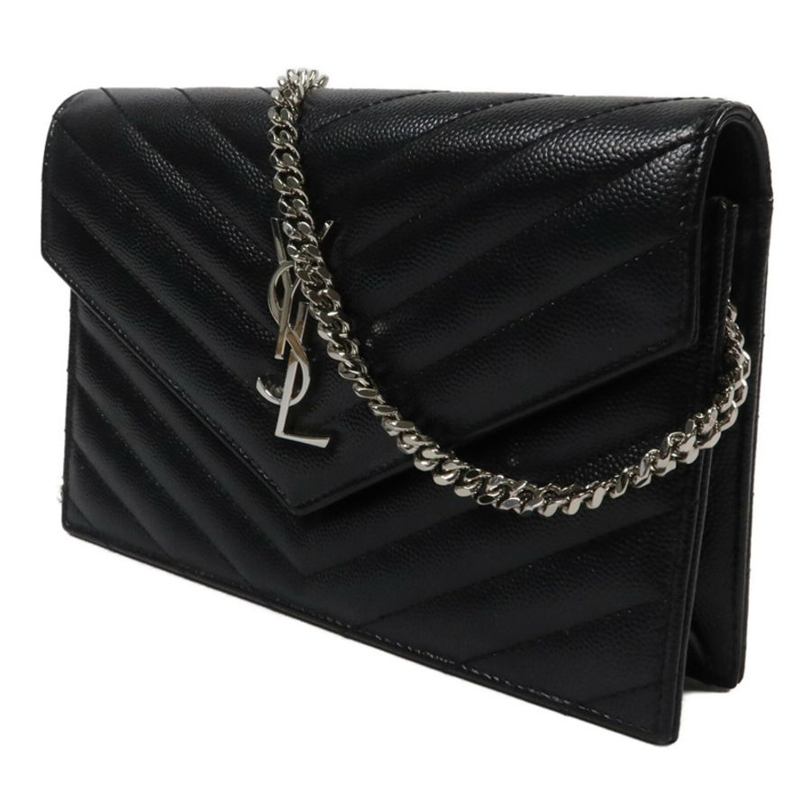 SAINT LAURENT 牛皮皮革Cassandra Envelope Chain Wallet鏈帶肩背袋-1