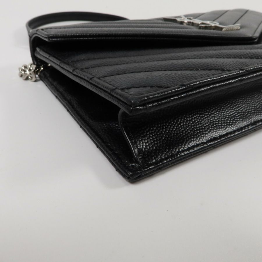 SAINT LAURENT 牛皮皮革Cassandra Envelope Chain Wallet鏈帶肩背袋-9