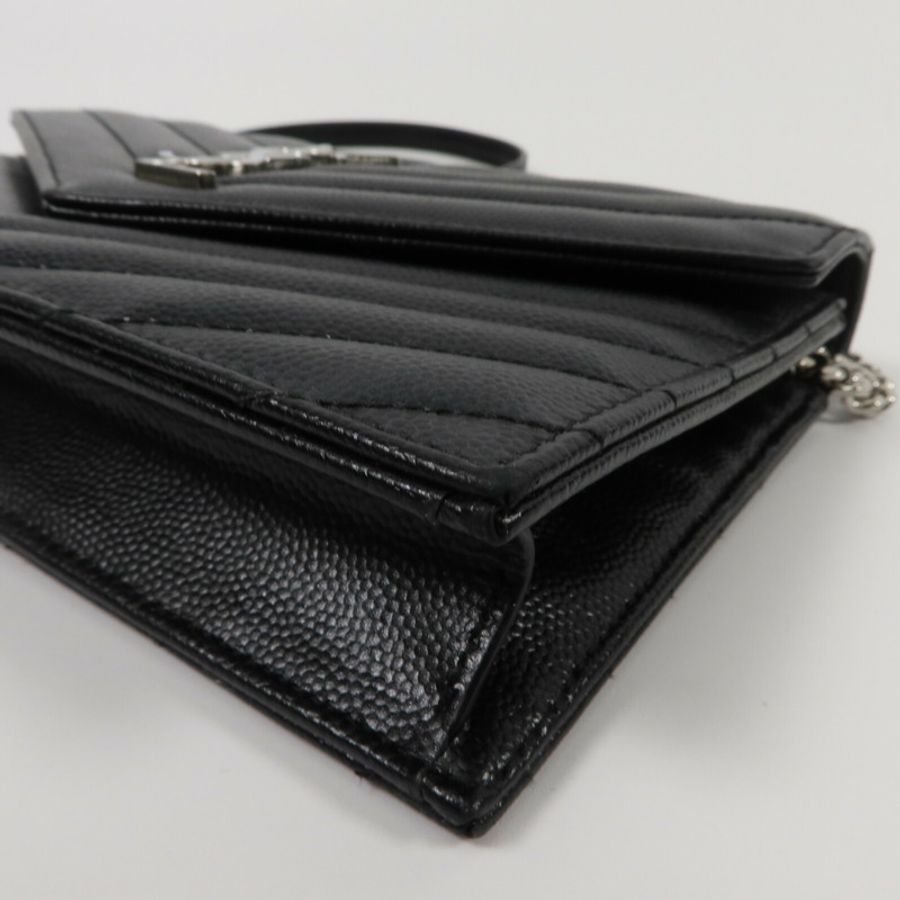 SAINT LAURENT 牛皮皮革Cassandra Envelope Chain Wallet鏈帶肩背袋-10