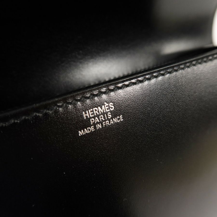 HERMES Box皮革Medor 23手拿包Noir-8