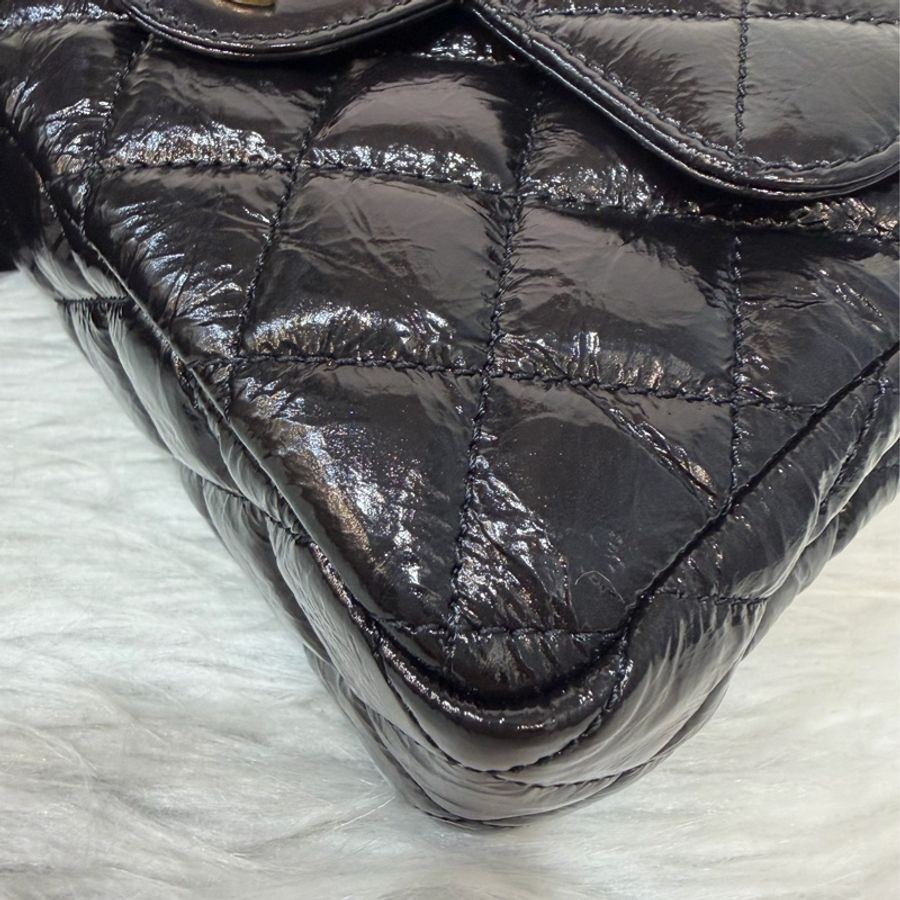 CHANEL AS4323 黑色 油蠟牛皮 金釦 天貓兩用包 牛角包 斜背包-9