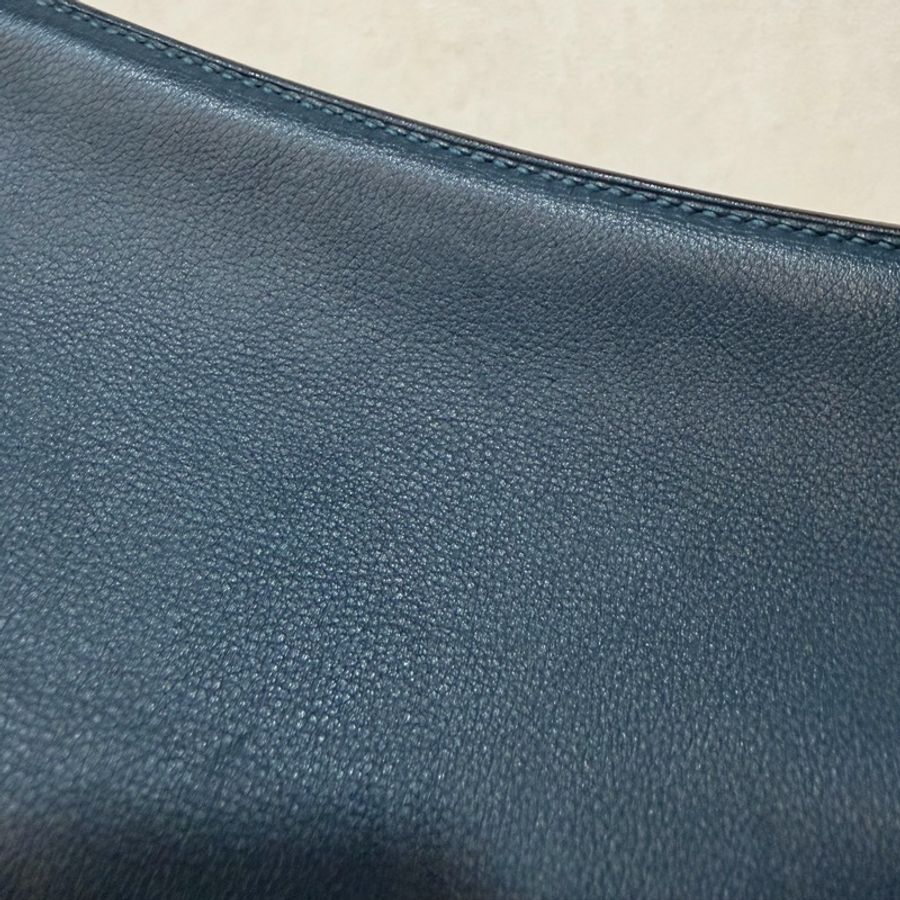 Hermes Jypsiere 28 霧霾藍 藍色 牛皮 銀釦 吉普賽 斜背包-5