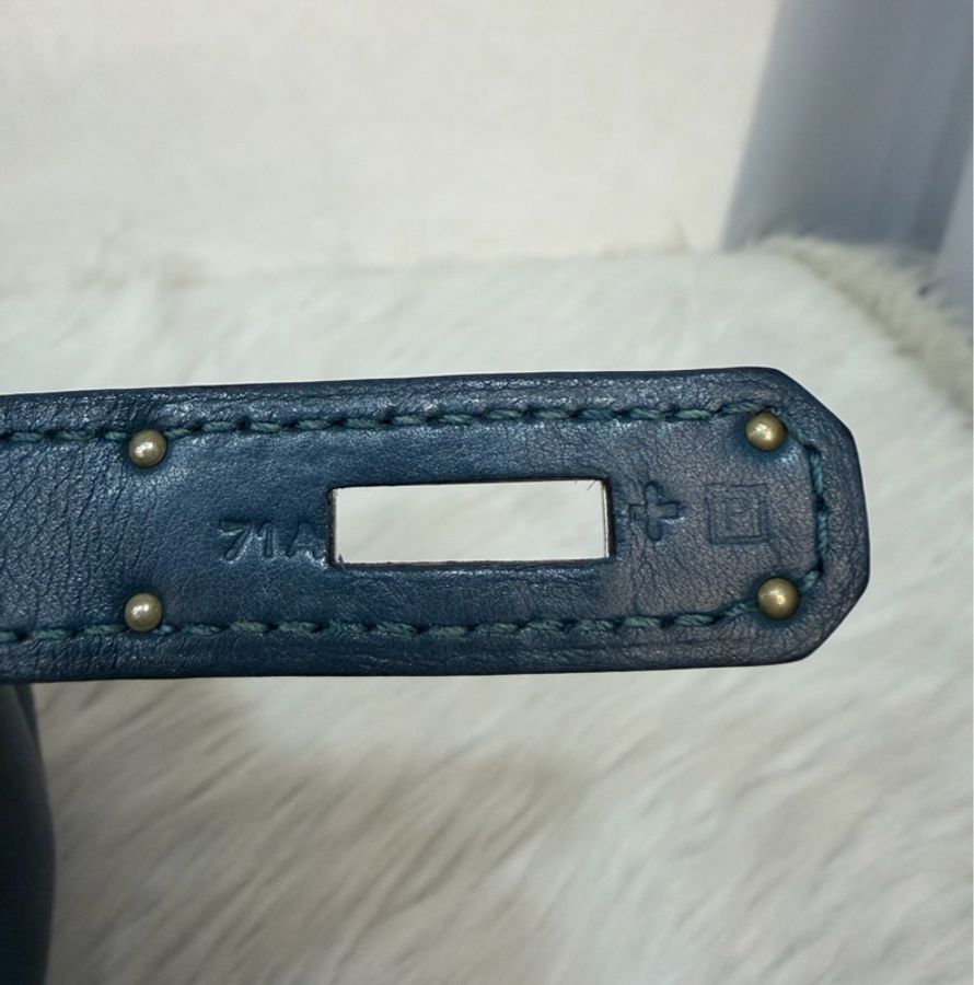 Hermes Jypsiere 28 霧霾藍 藍色 牛皮 銀釦 吉普賽 斜背包-29