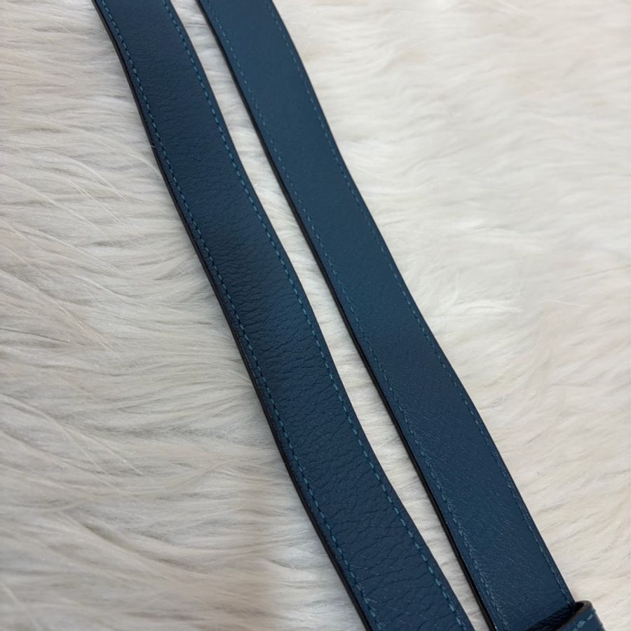 Hermes Jypsiere 28 霧霾藍 藍色 牛皮 銀釦 吉普賽 斜背包-68