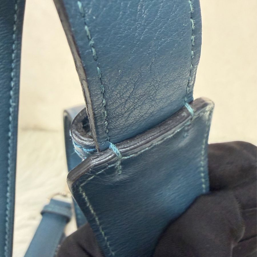 Hermes Jypsiere 28 霧霾藍 藍色 牛皮 銀釦 吉普賽 斜背包-74