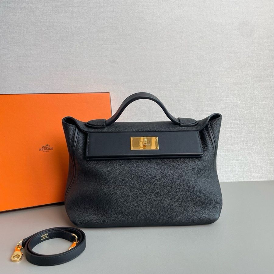 🐎Hermes愛馬仕|2424小號黑色金扣togo皮|98新|Y刻-1