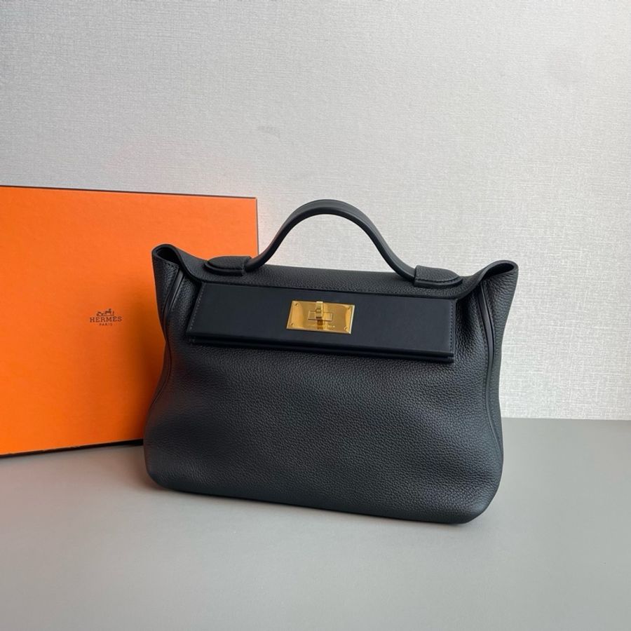 🐎Hermes愛馬仕|2424小號黑色金扣togo皮|98新|Y刻-2