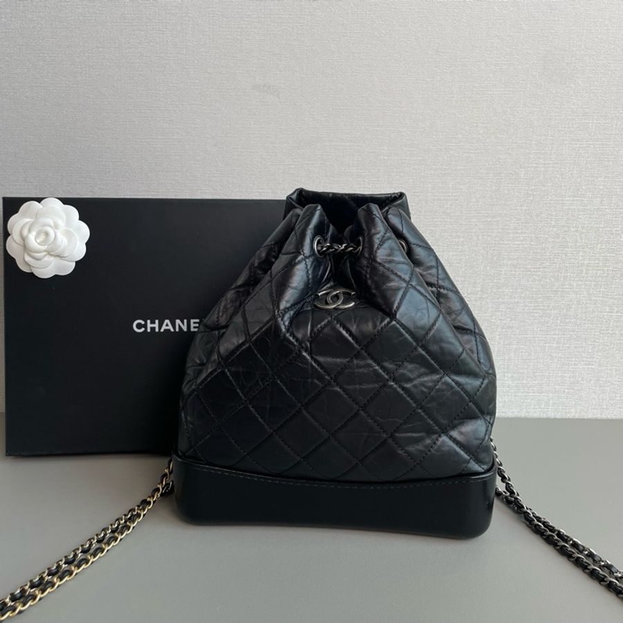 💎Chanel香奈兒｜Gabrielle黑色流浪鴛鴦鏈條雙肩包小號｜98新23開無卡-1
