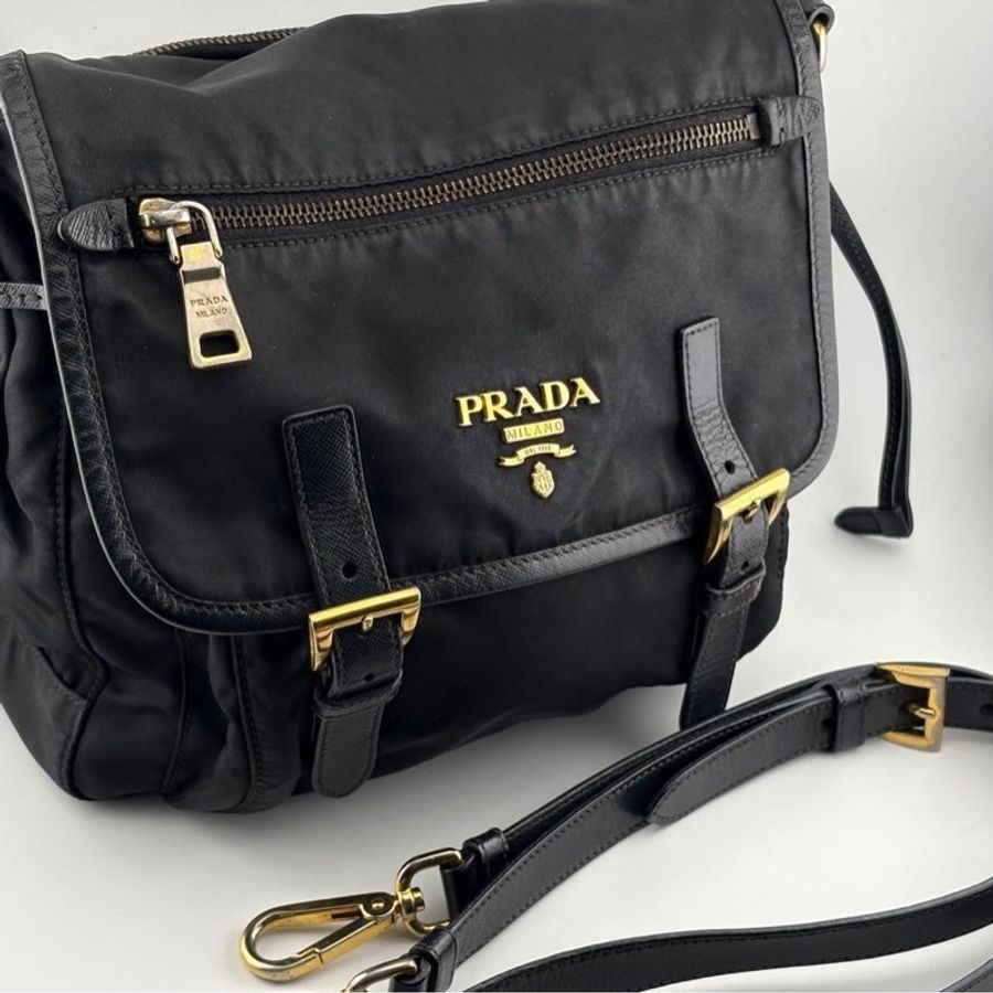 🌷PRADA 稀有尼龍郵差包|經典花紋✦fufu style 精品✦ 氣質款|側背包.斜背包-10