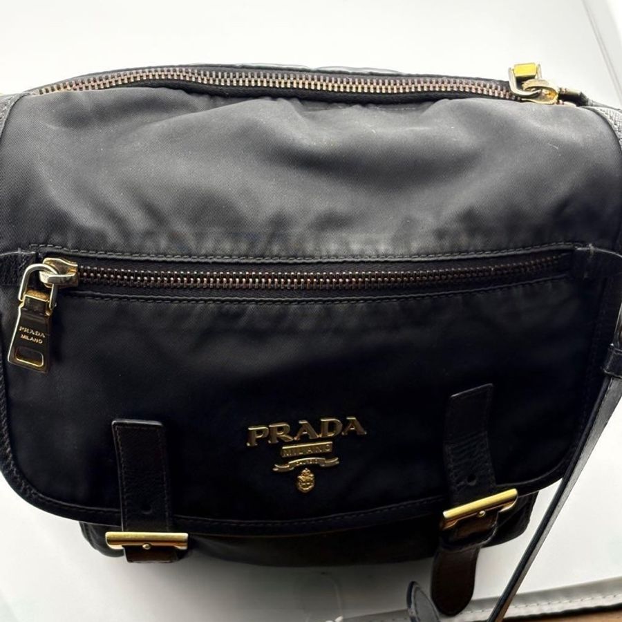 🌷PRADA 稀有尼龍郵差包|經典花紋✦fufu style 精品✦ 氣質款|側背包.斜背包-19