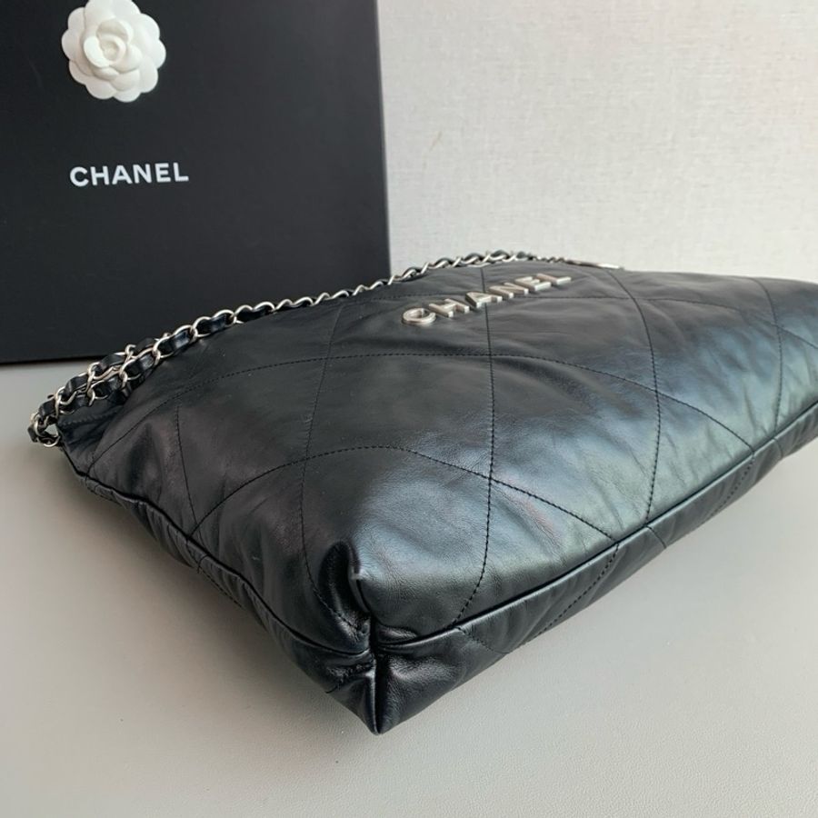 Chanel香奈兒🖤 22bag黑銀中號垃圾袋😻-3