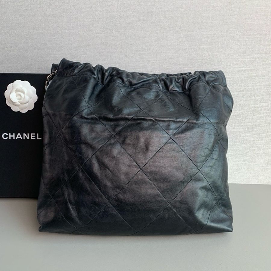 Chanel香奈兒🖤 22bag黑銀中號垃圾袋😻-4