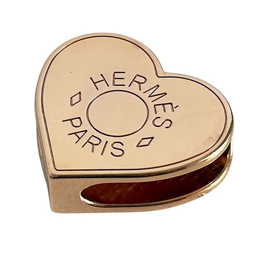 HERMES *送無品牌頸鏈* Mini Coeur twilly ring 愛心💗 多用途 絲巾扣 吊咀-9