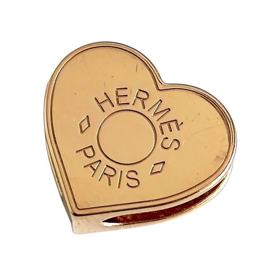 HERMES *送無品牌頸鏈* Mini Coeur twilly ring 愛心💗 多用途 絲巾扣 吊咀-10