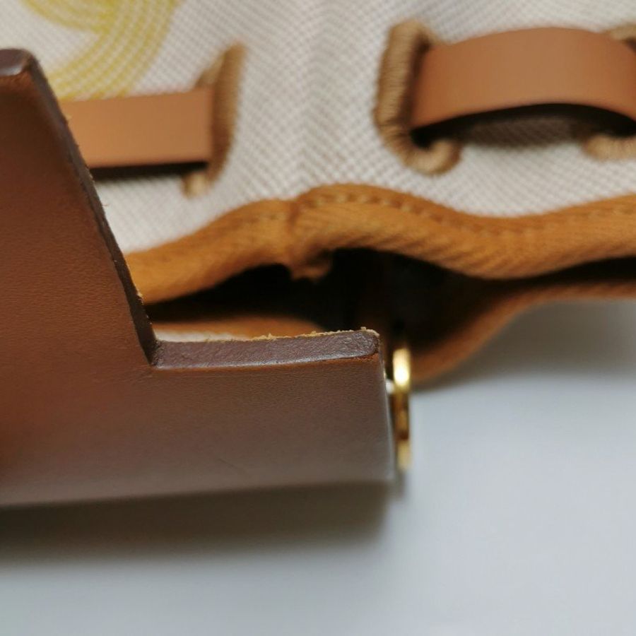Hermes Herbag31馬鞍釘鎖扣斜挎單肩包Hunter牛皮帆布金扣棕色淺米色黃色B刻-36