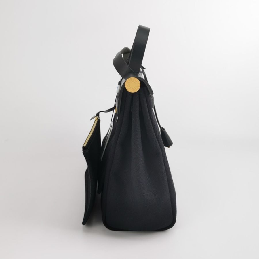 愛馬仕/Hermes Herbag31黑金手提包單肩包斜挎包-2