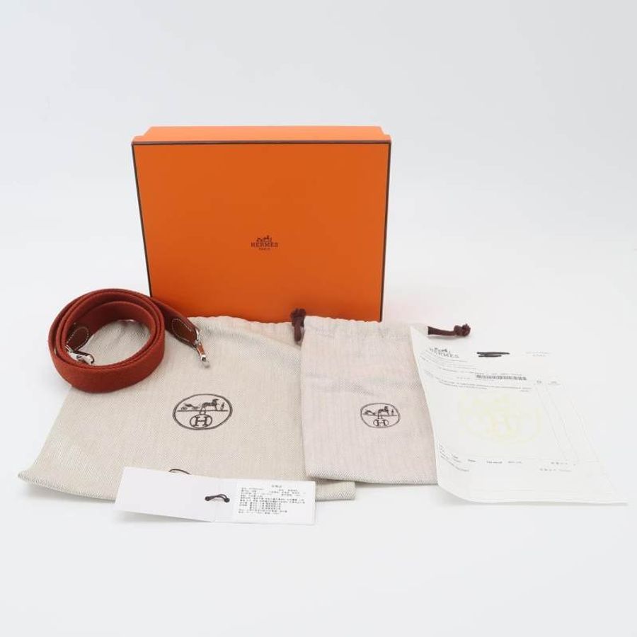 Hermes Evelyne16鏤空單肩包Barenia Faubourg福寶馬鞍皮銀扣34黃褐色G刻-8