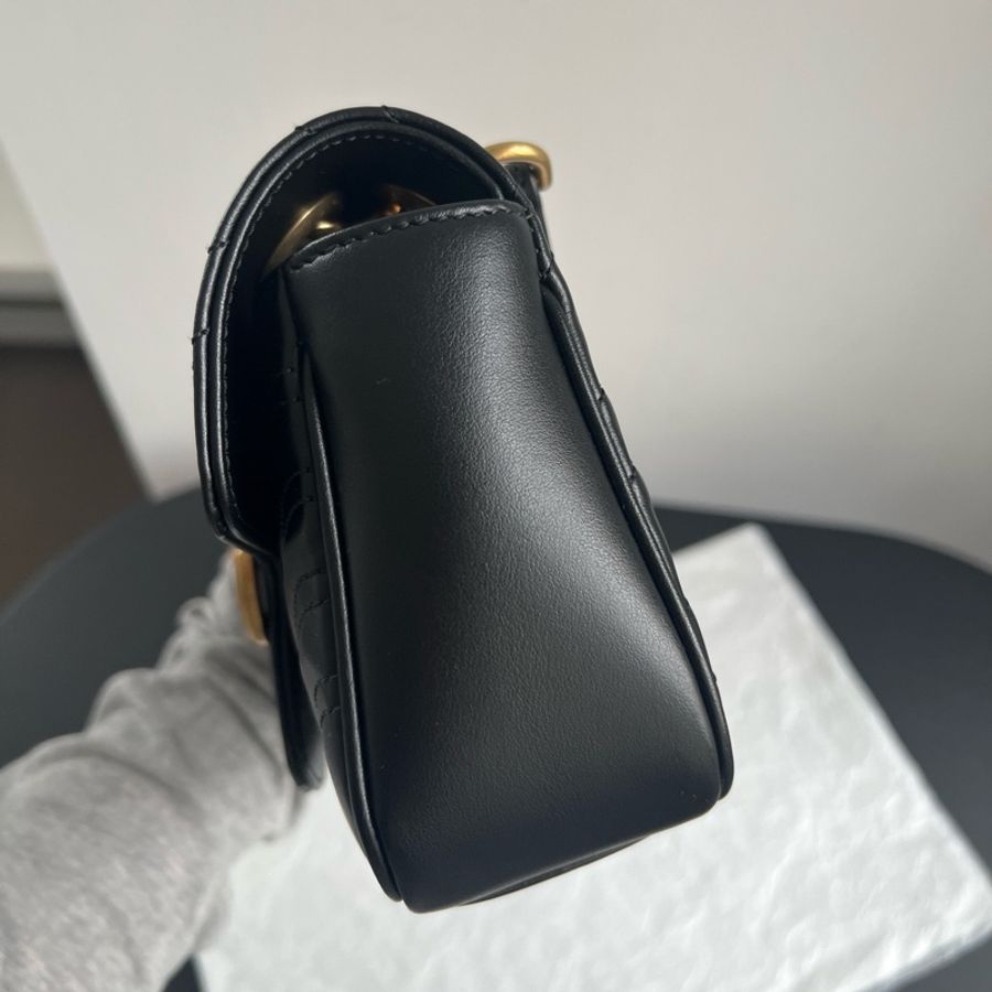 古馳Gucci marmont黑金馬蒙22,小號單肩包斜挎包-3