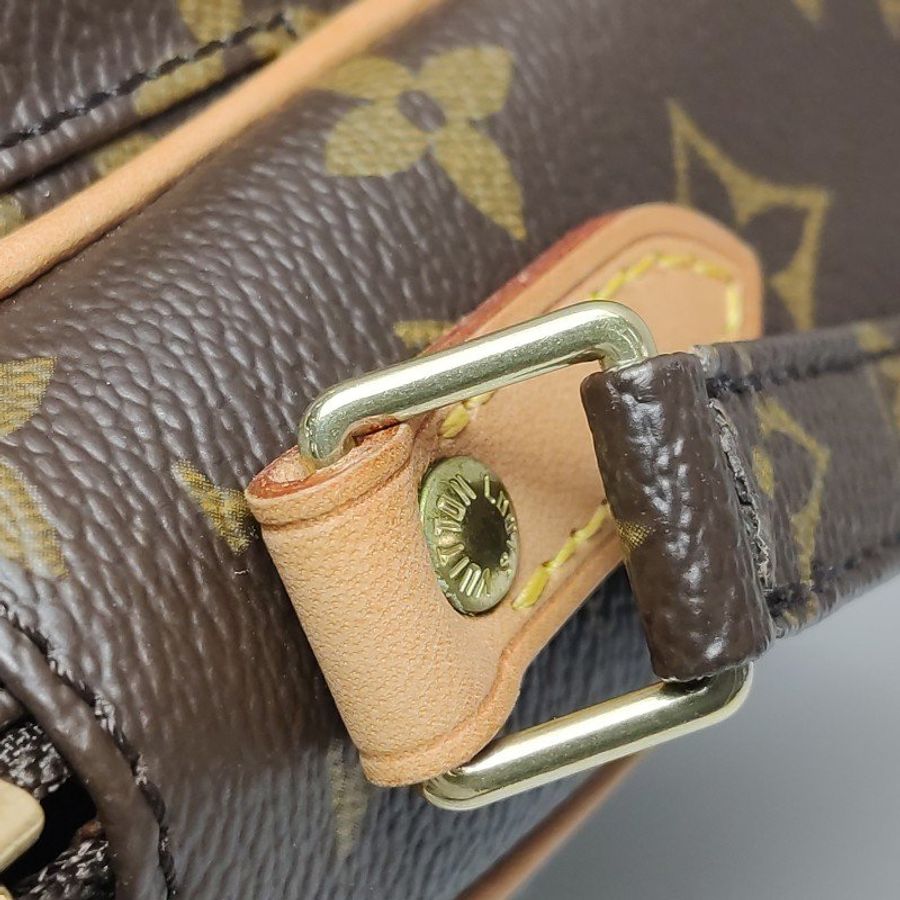 Louis Vuitton (LV) Amazone相機包植鞣革Monogram印花拉鍊前袋中古斜挎包單肩包-10
