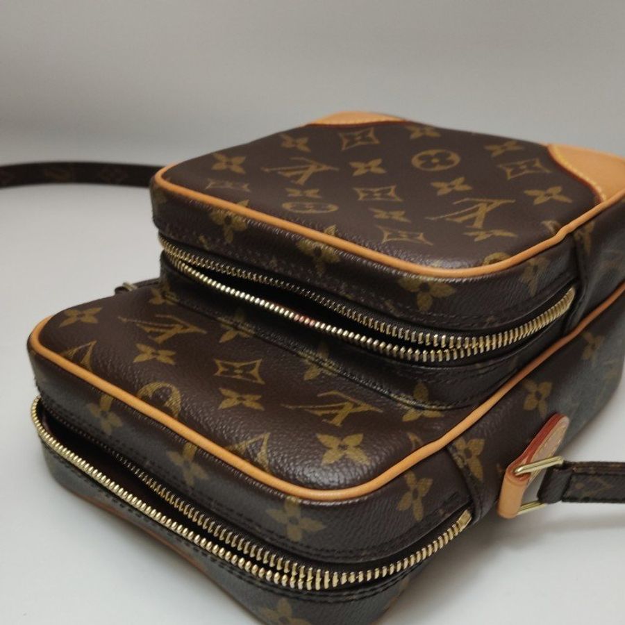 Louis Vuitton (LV) Amazone相機包植鞣革Monogram印花拉鍊前袋中古斜挎包單肩包-25