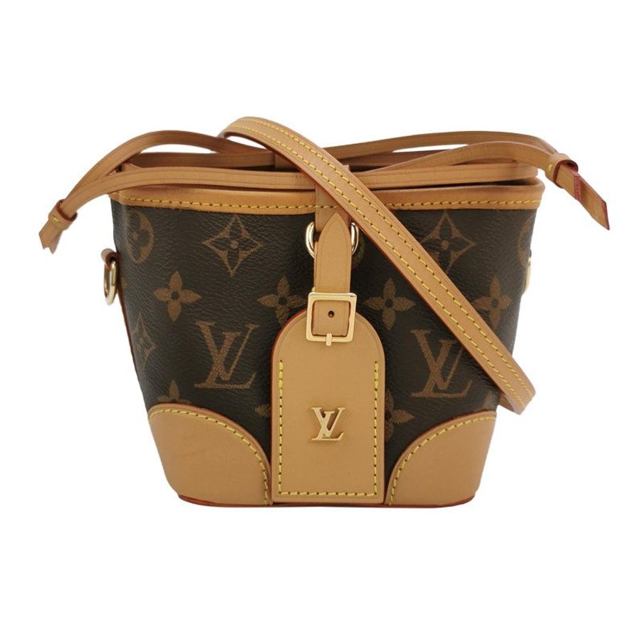 Louis Vuitton (LV) Noé Purse植鞣革Monogram印花抽繩水桶包斜挎包肩背包晶片款-0