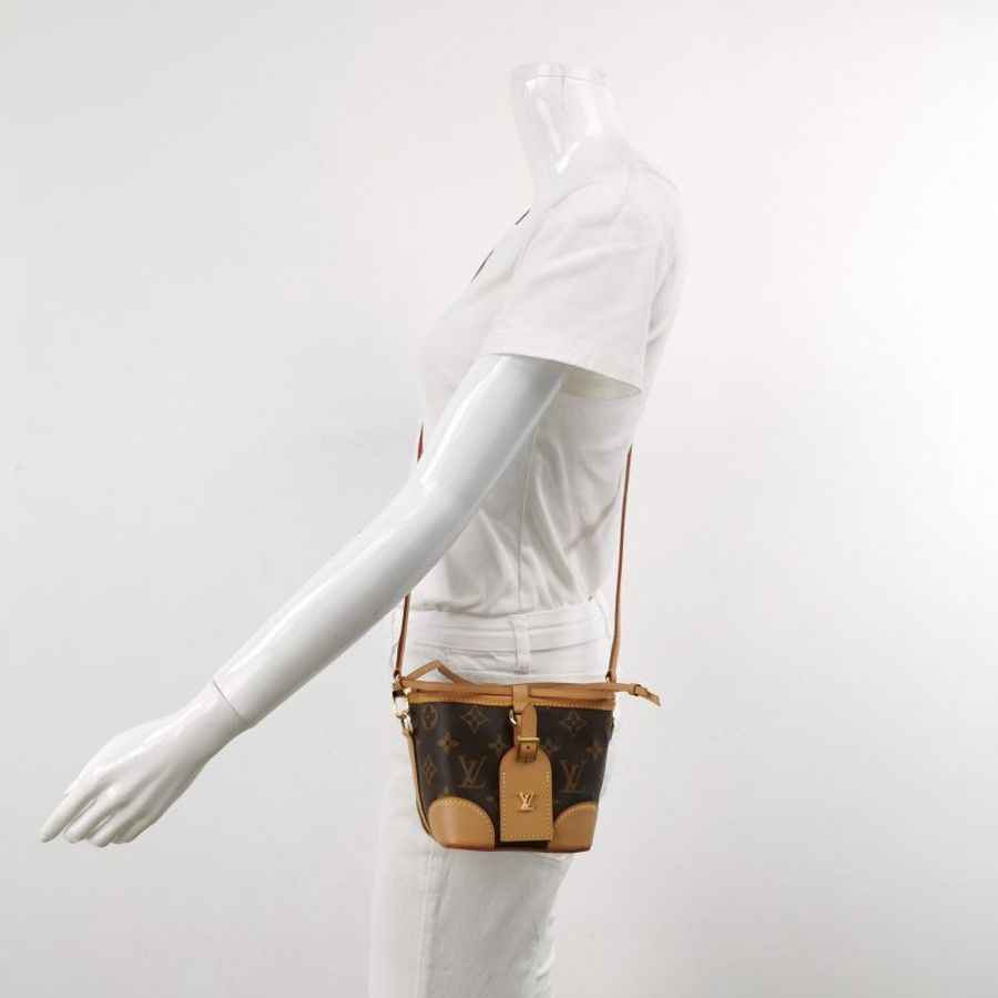 Louis Vuitton (LV) Noé Purse植鞣革Monogram印花抽繩水桶包斜挎包肩背包晶片款-1