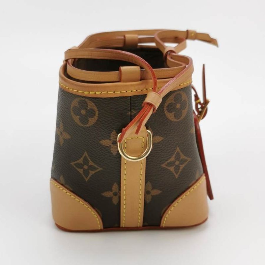 Louis Vuitton (LV) Noé Purse植鞣革Monogram印花抽繩水桶包斜挎包肩背包晶片款-3