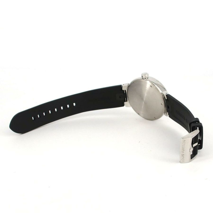 路易威登 Tambour Damier Graphite QA073 SS 石英手錶-6