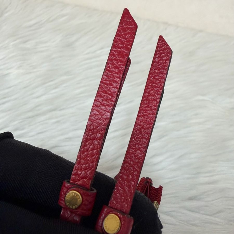 LV M62529 紅皮 牛皮 壓紋 金釦 對開 長夾-20