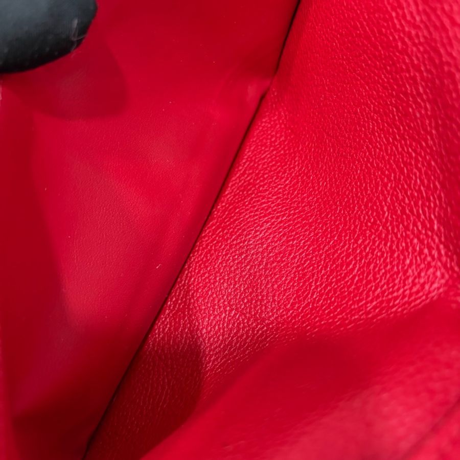 LV M62529 紅皮 牛皮 壓紋 金釦 對開 長夾-35