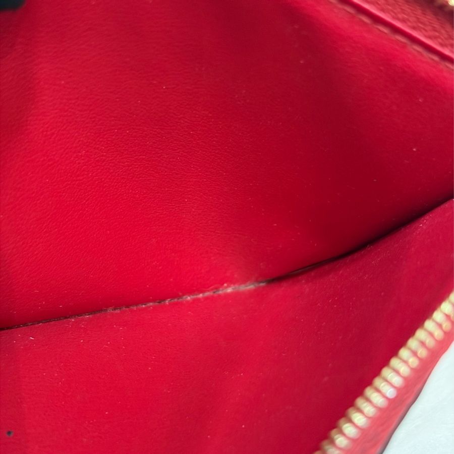 LV M62529 紅皮 牛皮 壓紋 金釦 對開 長夾-42