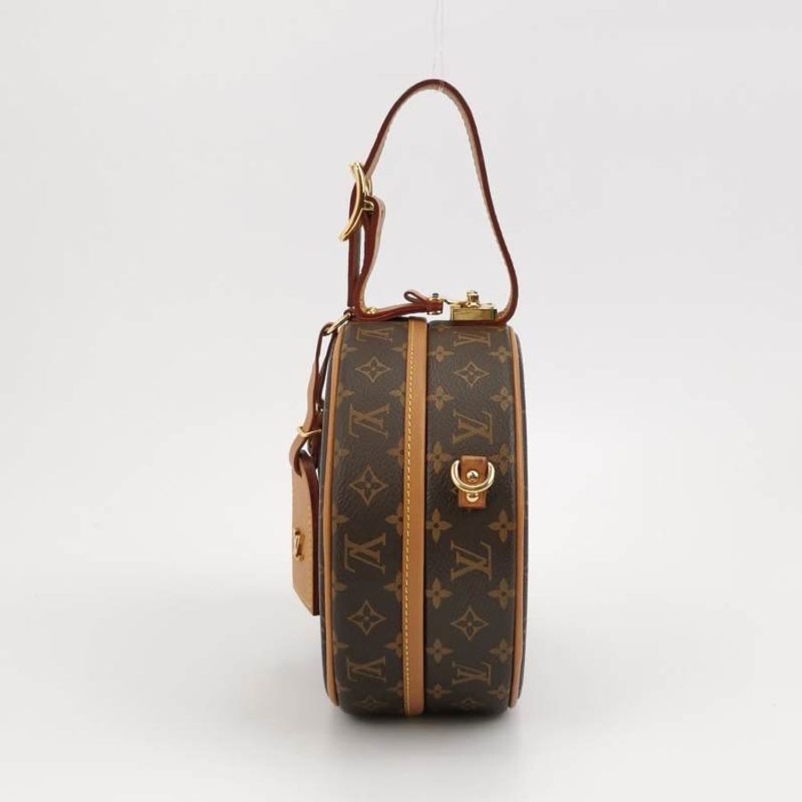 Louis Vuitton (LV) Boite Chapeau小號植鞣革Monogram印花圓餅包斜挎包單肩包芯片款-2