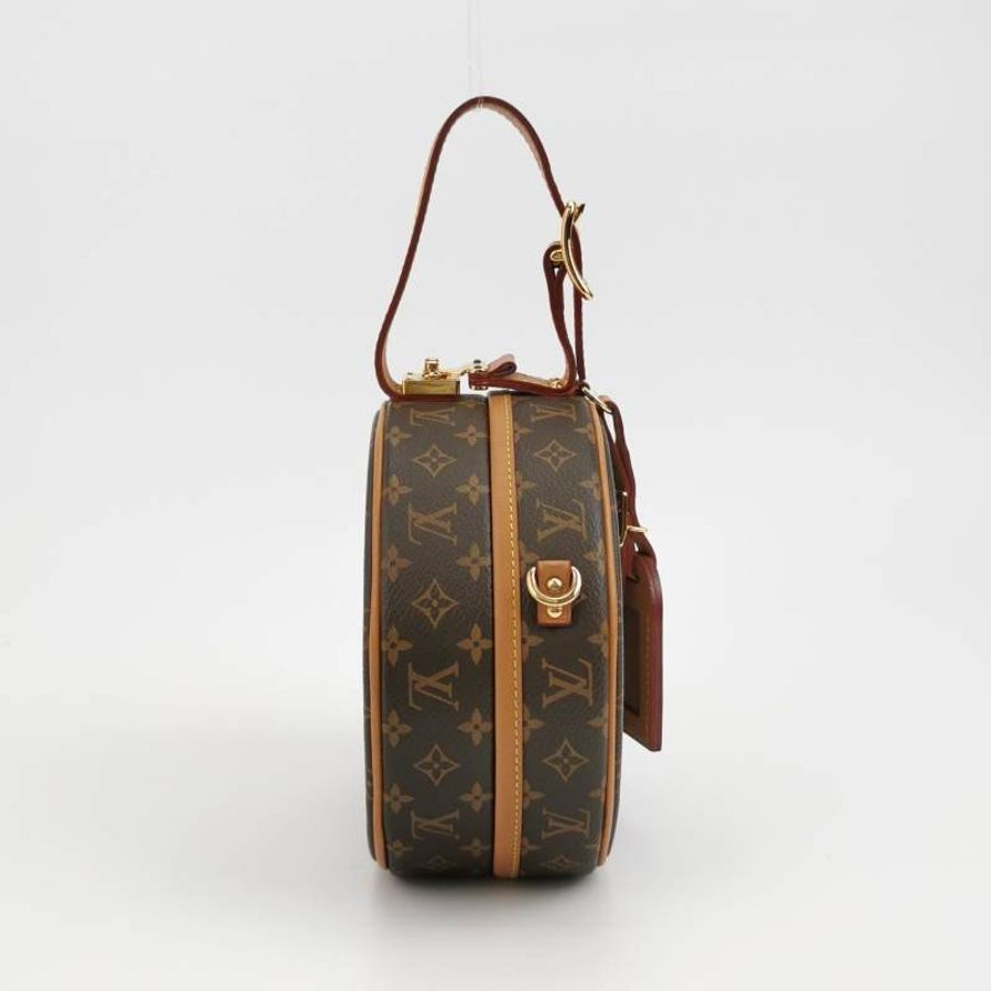 Louis Vuitton (LV) Boite Chapeau小號植鞣革Monogram印花圓餅包斜挎包單肩包芯片款-3
