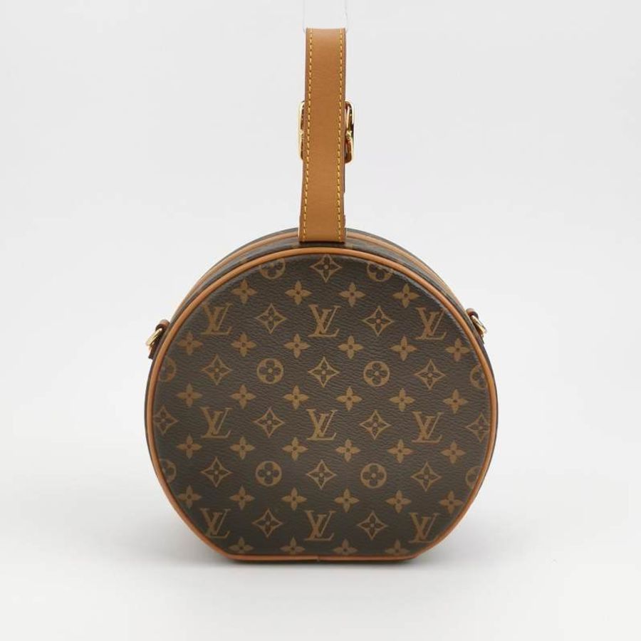 Louis Vuitton (LV) Boite Chapeau小號植鞣革Monogram印花圓餅包斜挎包單肩包芯片款-4