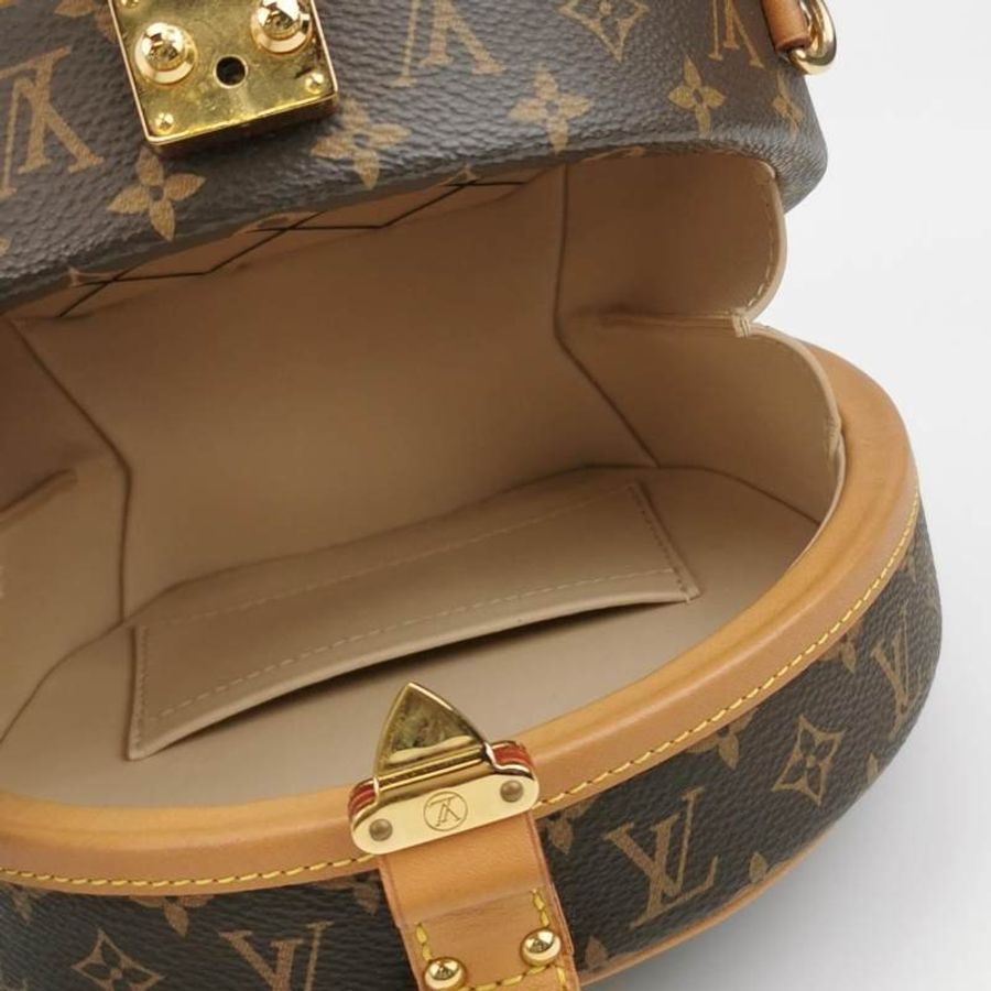 Louis Vuitton (LV) Boite Chapeau小號植鞣革Monogram印花圓餅包斜挎包單肩包芯片款-6