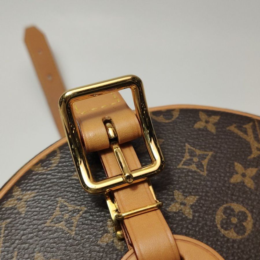 Louis Vuitton (LV) Boite Chapeau小號植鞣革Monogram印花圓餅包斜挎包單肩包芯片款-11