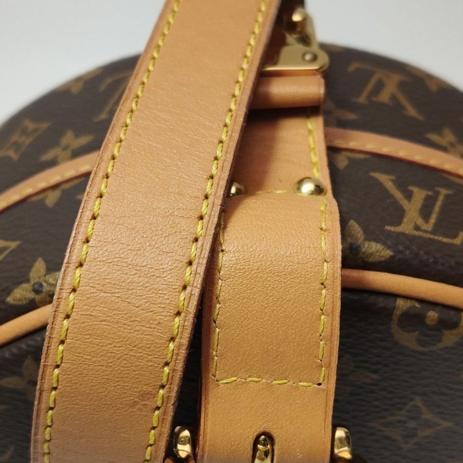 Louis Vuitton (LV) Boite Chapeau小號植鞣革Monogram印花圓餅包斜挎包單肩包芯片款-15